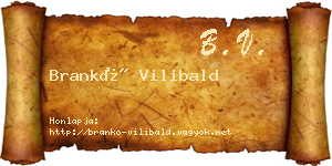 Brankó Vilibald névjegykártya